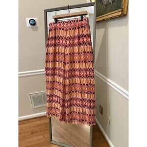 C Est 1946 Women's Orange Geometric Wide Leg Rayon - Large